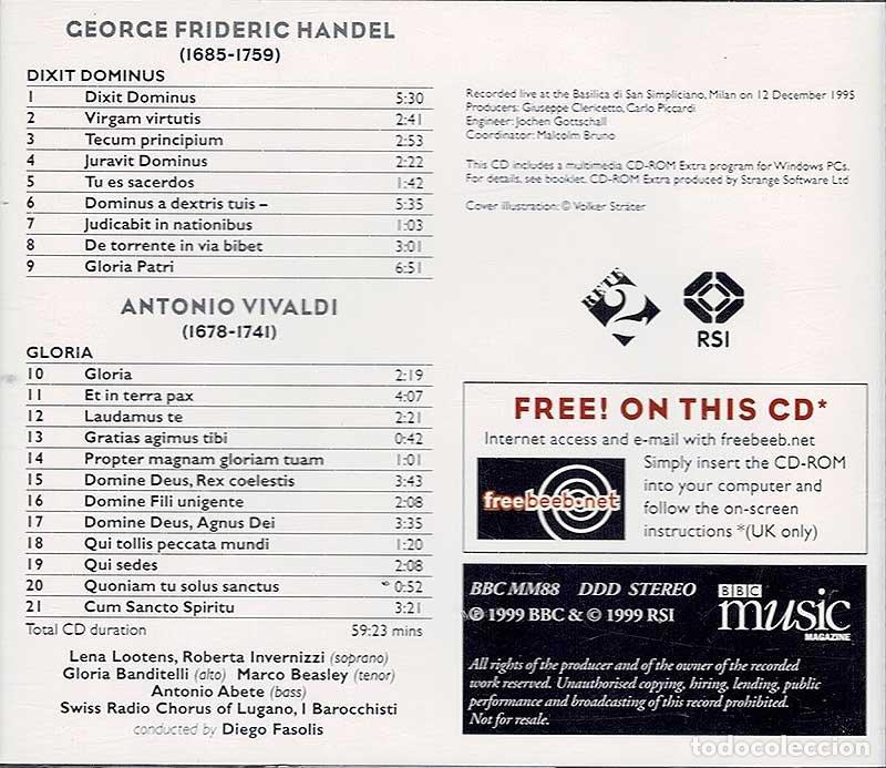 CDs de m&uacute;sica: Handel. Vivaldi - Dixit Dominus. Gloria. CD - Foto 2
