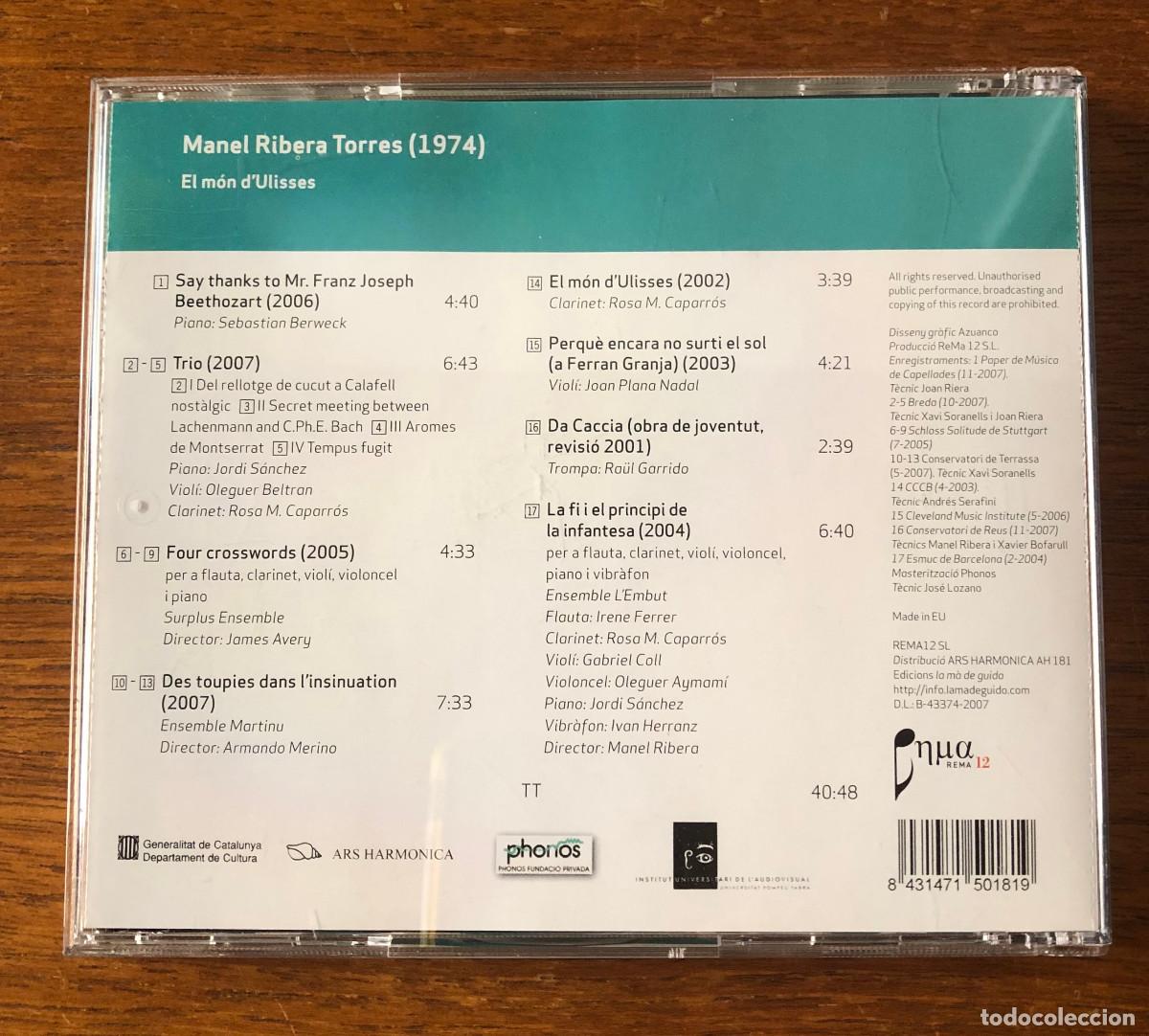 CDs de m&uacute;sica: CD Manel Ribera torres - El Mon dUlisses - Sello Ars Harmonica - Foto 2