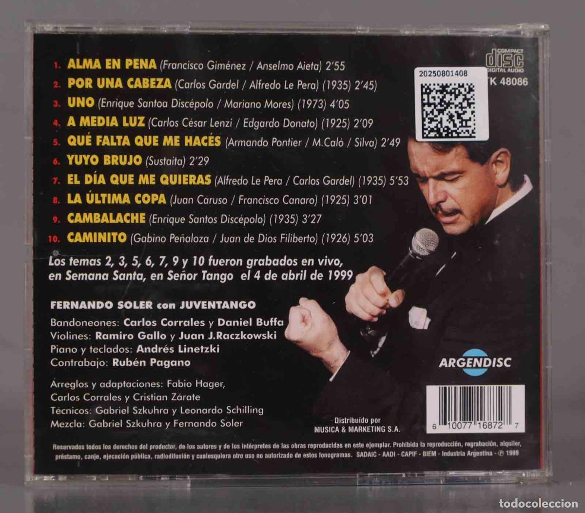 CDs de m&uacute;sica: CD. Fernando Soler &ndash; El Se&ntilde;or Tango En Vivo - Foto 2