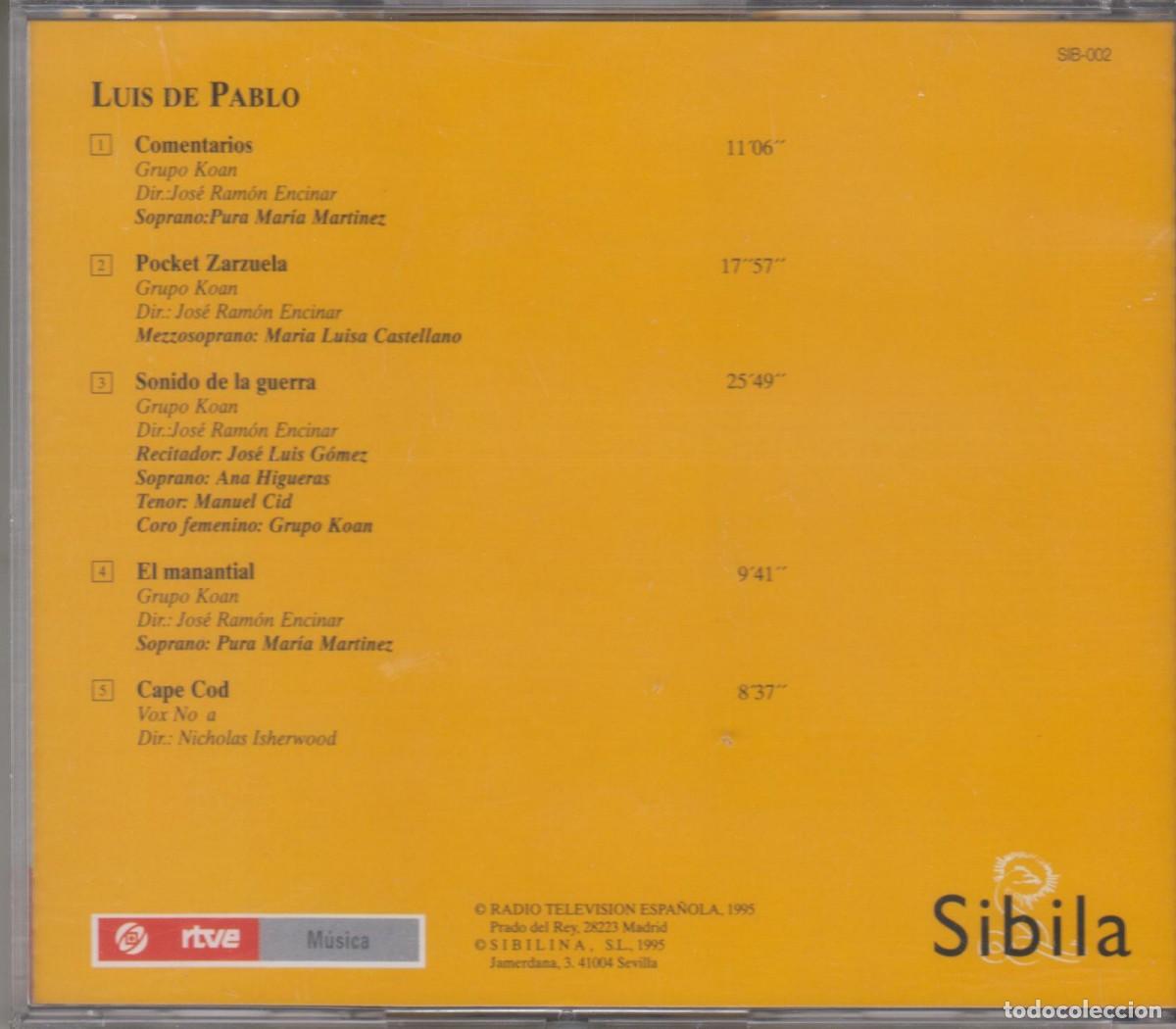 CDs de m&uacute;sica: Luis de pablo cd 1995 (Precintado) - Foto 2