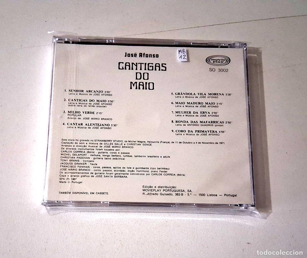 CDs de m&uacute;sica: JOSE AFONSO &rdquo;CANTIGAS DO MAIO&rdquo; CD 9 TRACKS - Foto 2