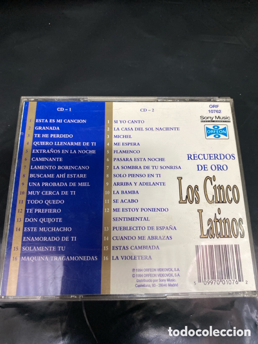 CDs de m&uacute;sica: 2xCD LOS CINCO LATINOS. RECUERDOS DE ORO - Foto 2