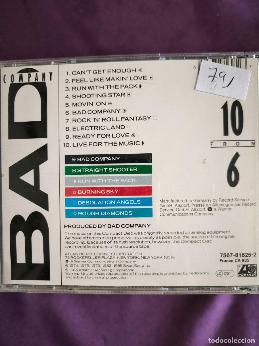 CDs de m&uacute;sica: BAD COMPANY RUN 10 FROM 6 - Foto 2