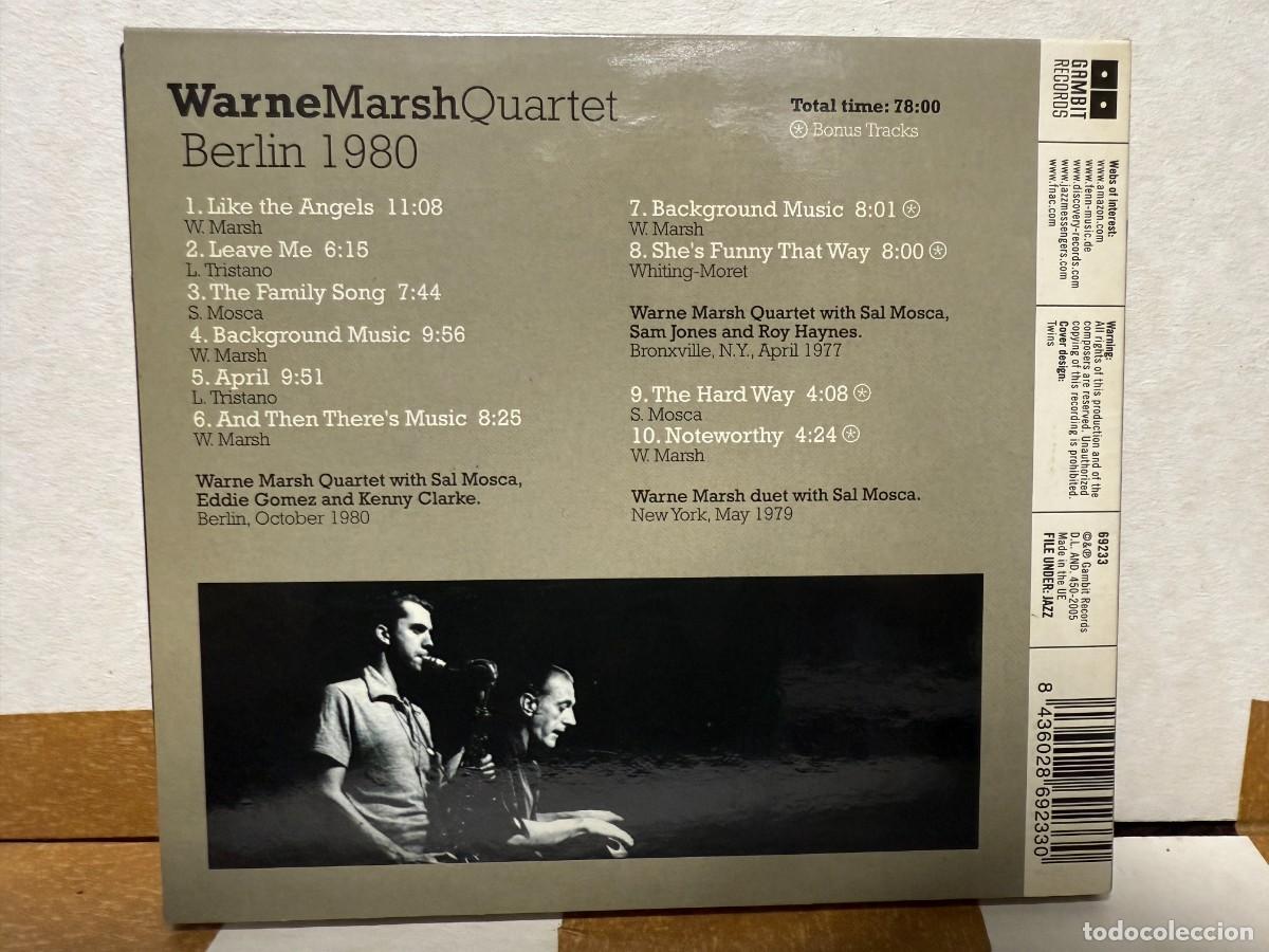 CDs de m&uacute;sica: Warne Marsh - Berlin 1980 (CD) - Foto 2