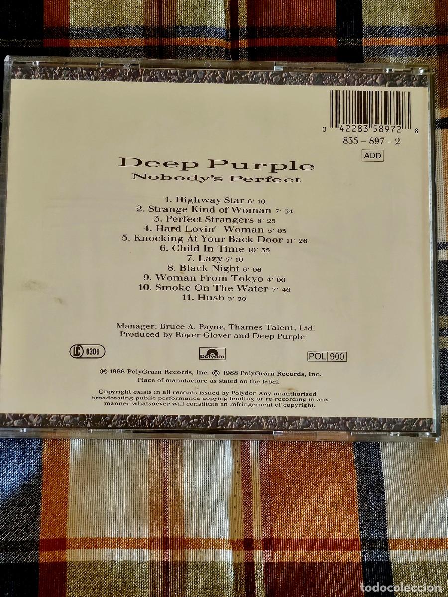 CDs de m&uacute;sica: DEEP PURPLE NOBODYS PERFECT (LIVE) - Foto 2