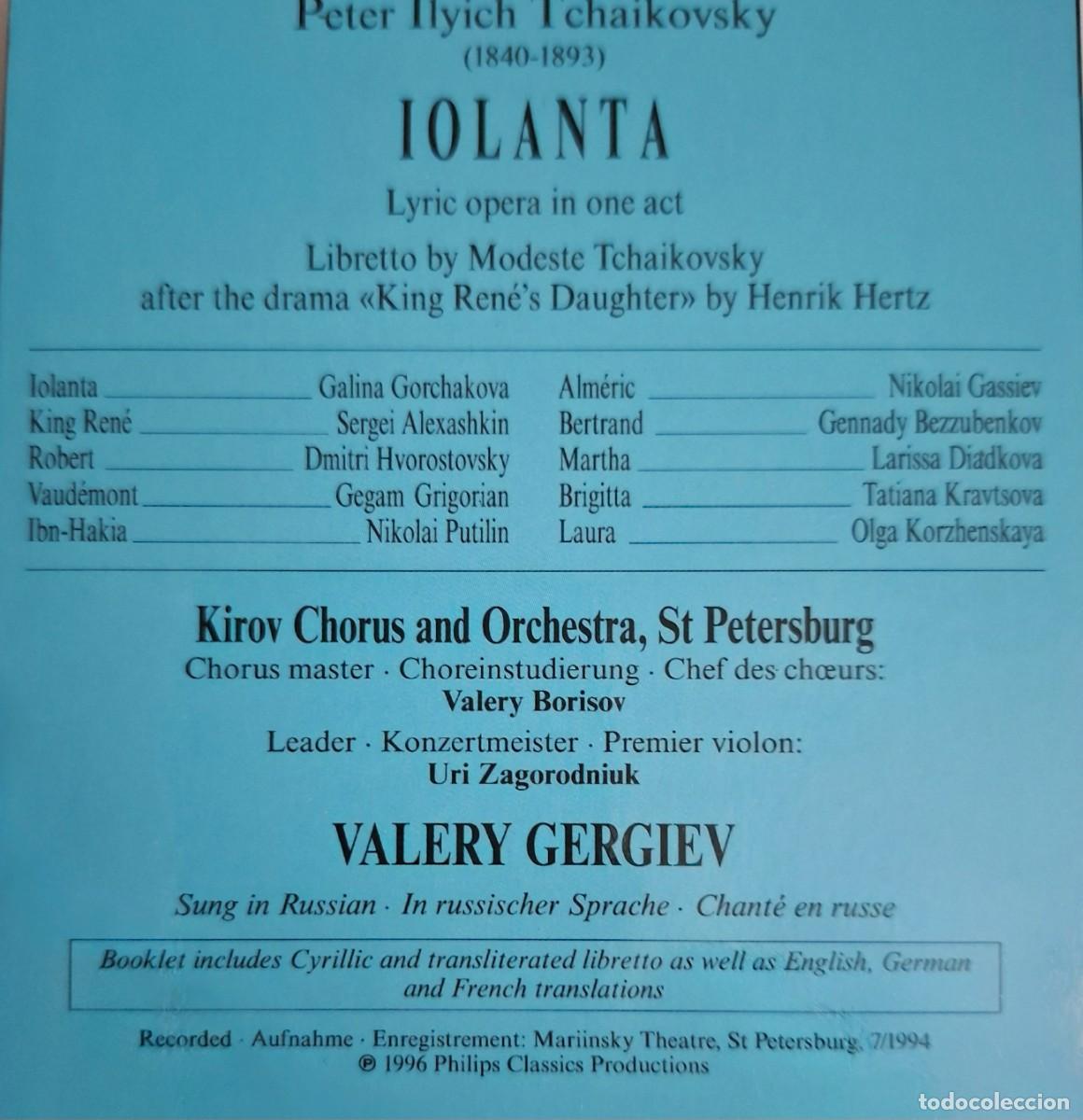 CDs de m&uacute;sica: TCHAIKOVSKY: IOLANTA (2 cd Philips) - Foto 2