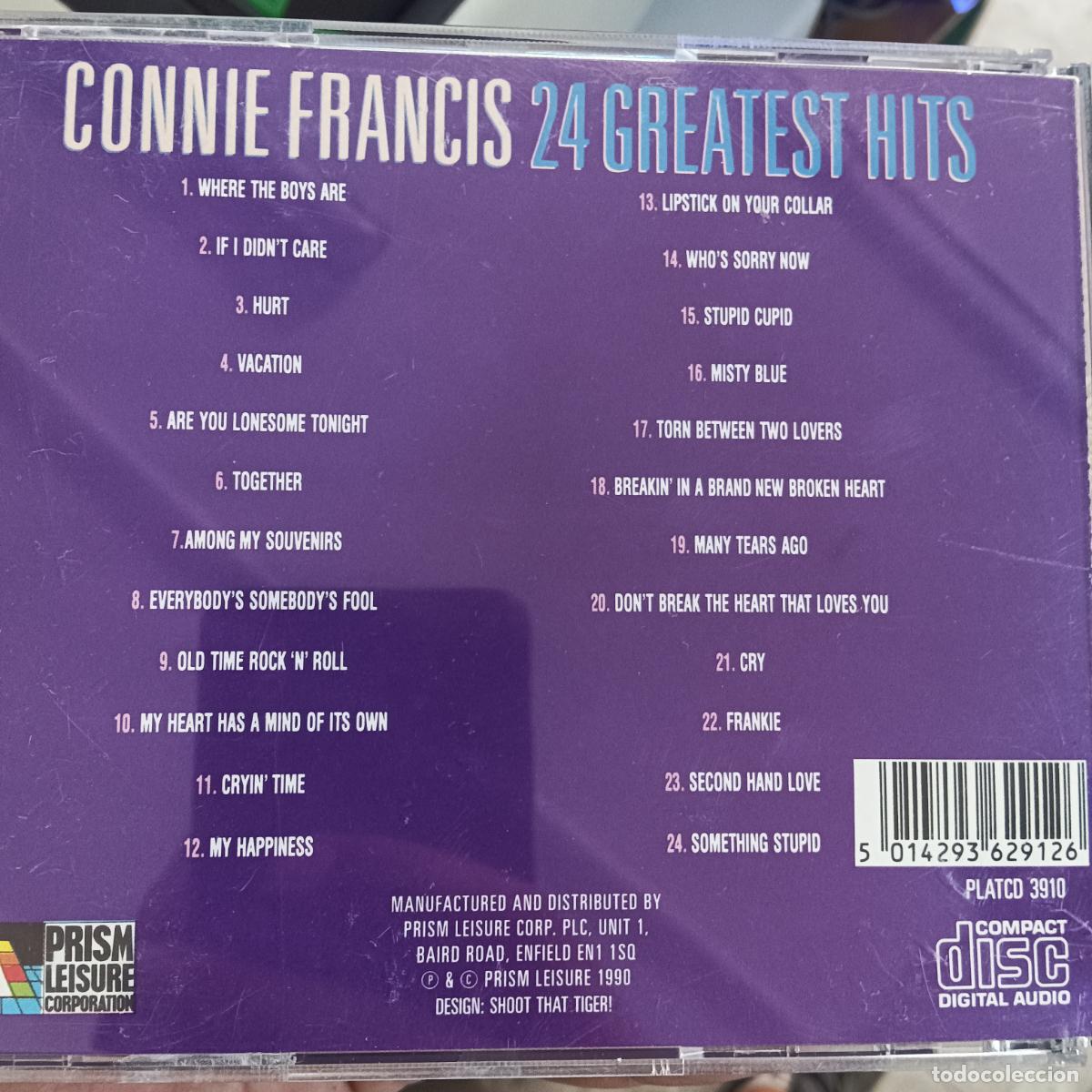 CDs de m&uacute;sica: CONNIE FRANCIS, 24 GREATEST HITS. CD - Foto 2