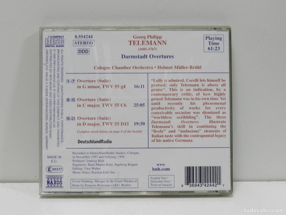 CDs de m&uacute;sica: DISCO CD. Telemann &ndash; Darmstadt Overtures (Suites). COMPACT DISC. - Foto 2