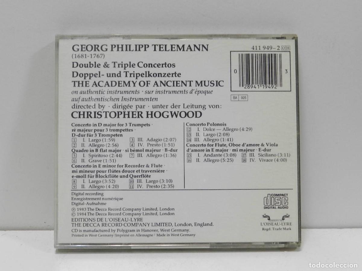 CDs de m&uacute;sica: DISCO CD. Telemann &ndash; Double & Triple Concertos. COMPACT DISC. - Foto 2
