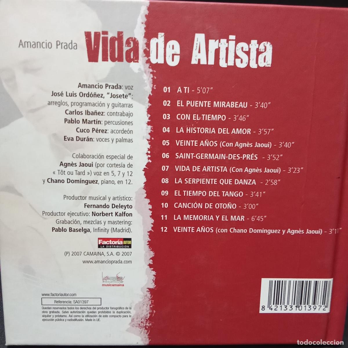 CDs de m&uacute;sica: AMANCIO PRADA - Vida de artista - CD + LIBRO - Foto 2