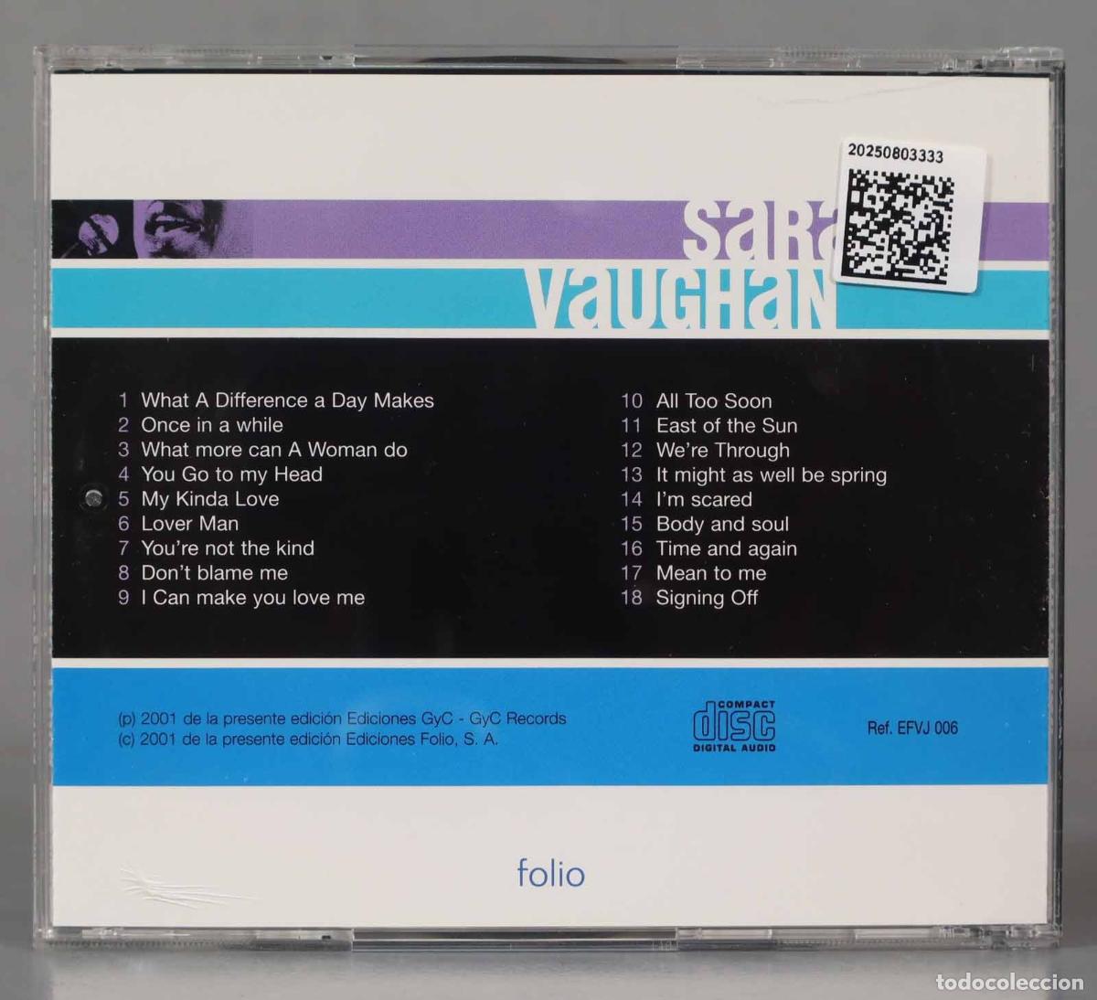 CDs de m&uacute;sica: CD. Sarah Vaughan &ndash; Vocal Jazz - Foto 2