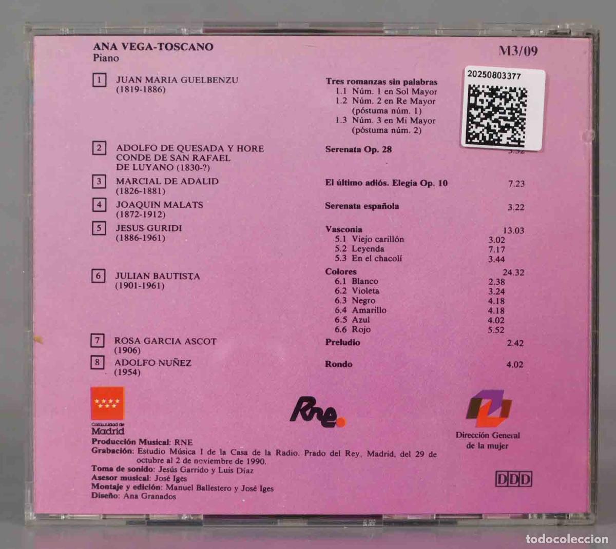 CDs de m&uacute;sica: CD. Ana Vega &ndash; Piano - Foto 2