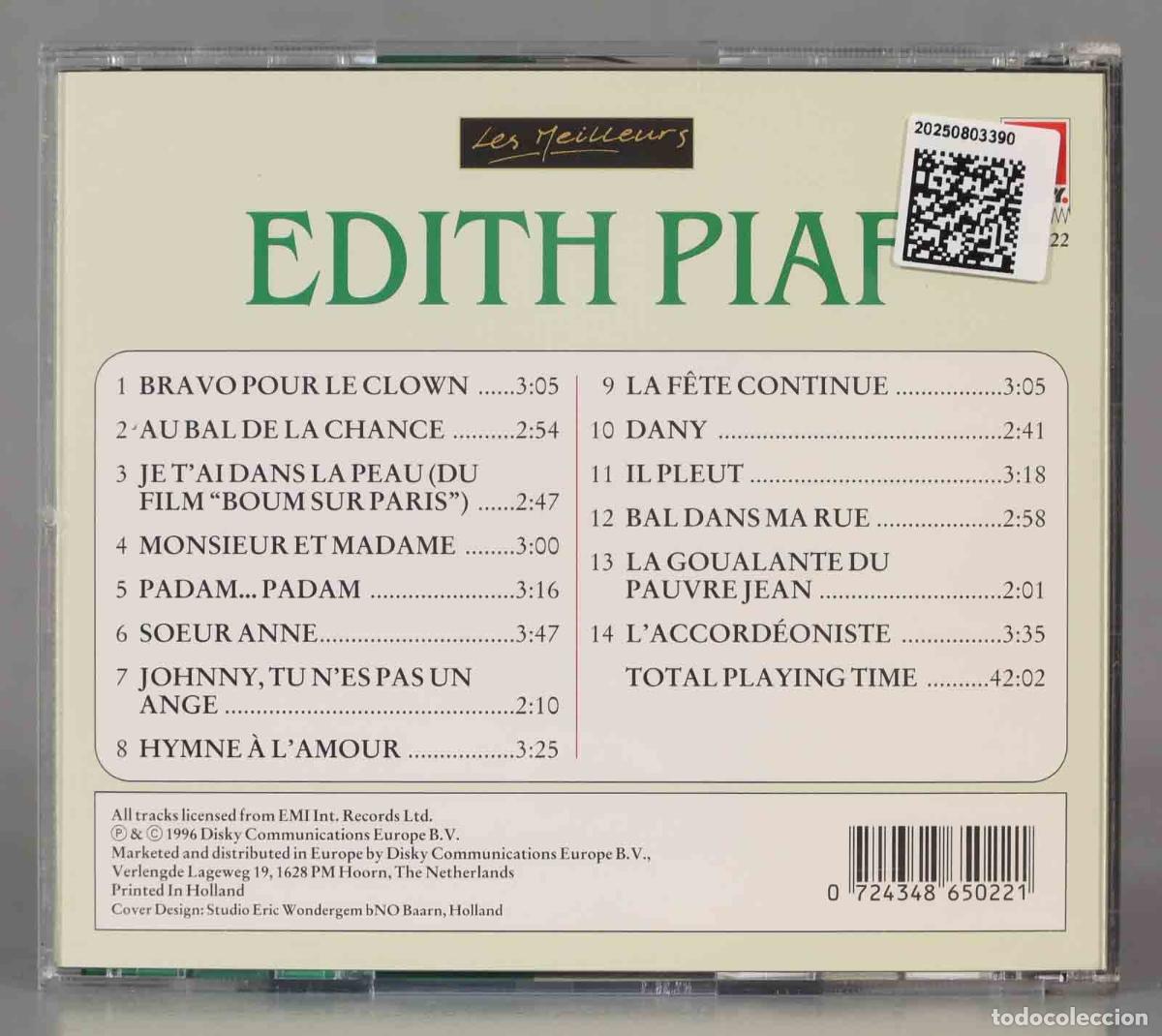 CDs de m&uacute;sica: CD. Edith Piaf &ndash; Edith Piaf Vol 1. - Foto 2