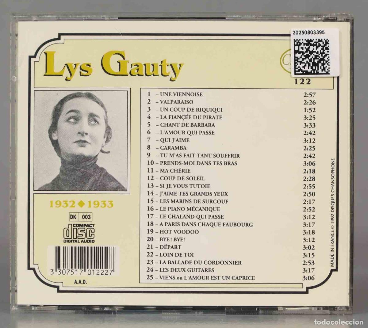 CDs de m&uacute;sica: CD. Lys Gauty &ndash; 1932&ndash;1933 - Foto 2