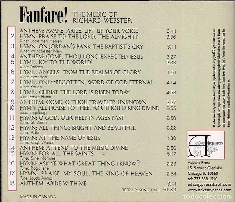 CDs de m&uacute;sica: Richard Webster - Fanfare!. CD - Foto 2