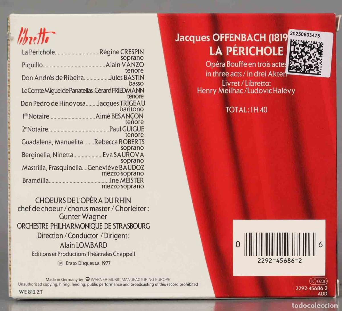 CDs de m&uacute;sica: CD. Lombard &ndash; La P&eacute;richole. Offenbach - Foto 2