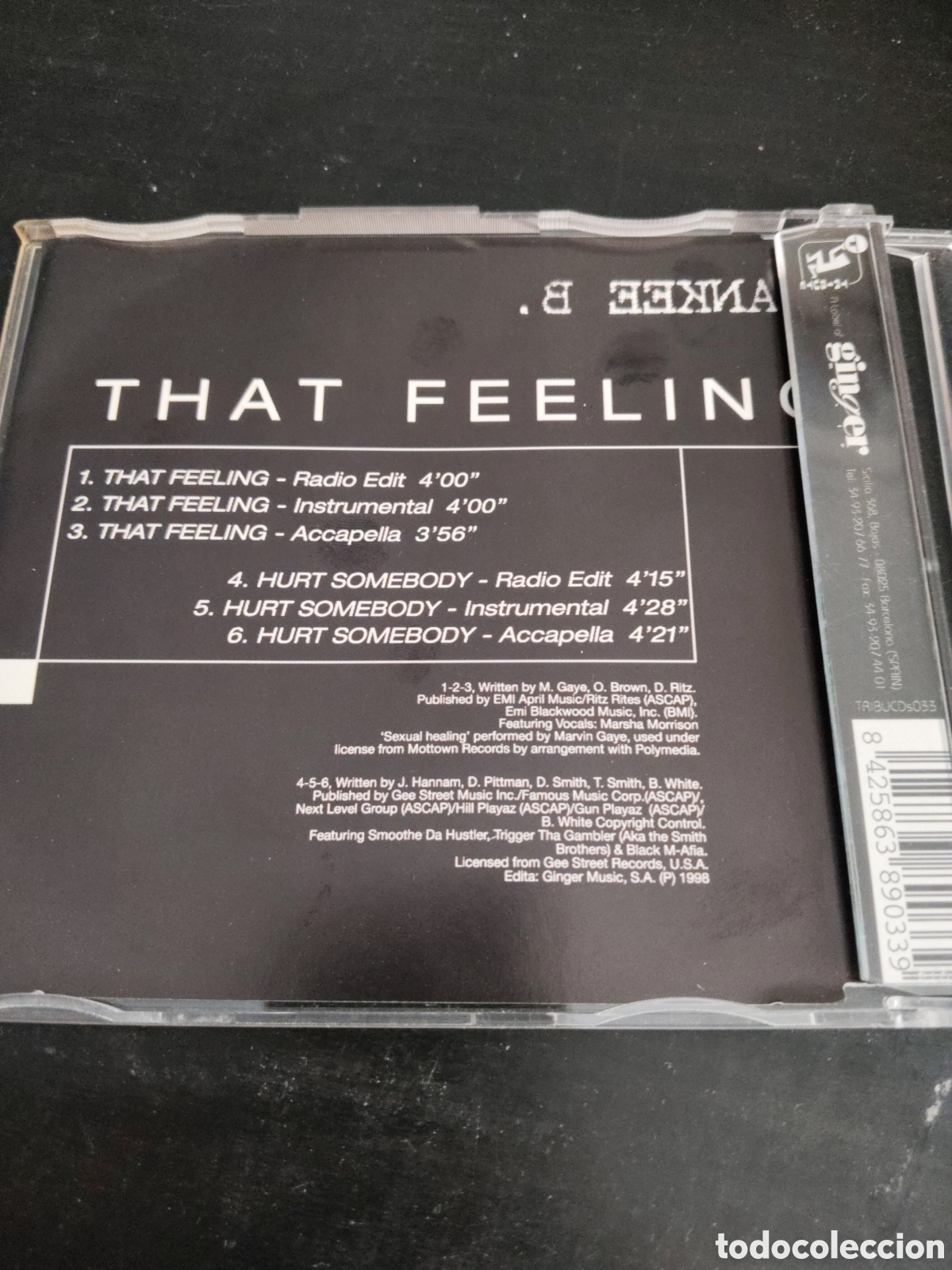 CDs de m&uacute;sica: Yankee B.&nbsp;&ndash;&nbsp;That Feeling. Cd maxi single 1998 Espa&ntilde;a - Foto 3