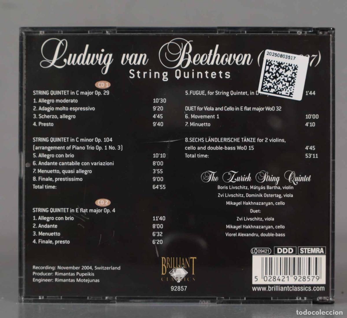 CDs de m&uacute;sica: CD. Beethoven, The Zurich String Quintet &ndash; String Quintets (Complete) - Foto 2