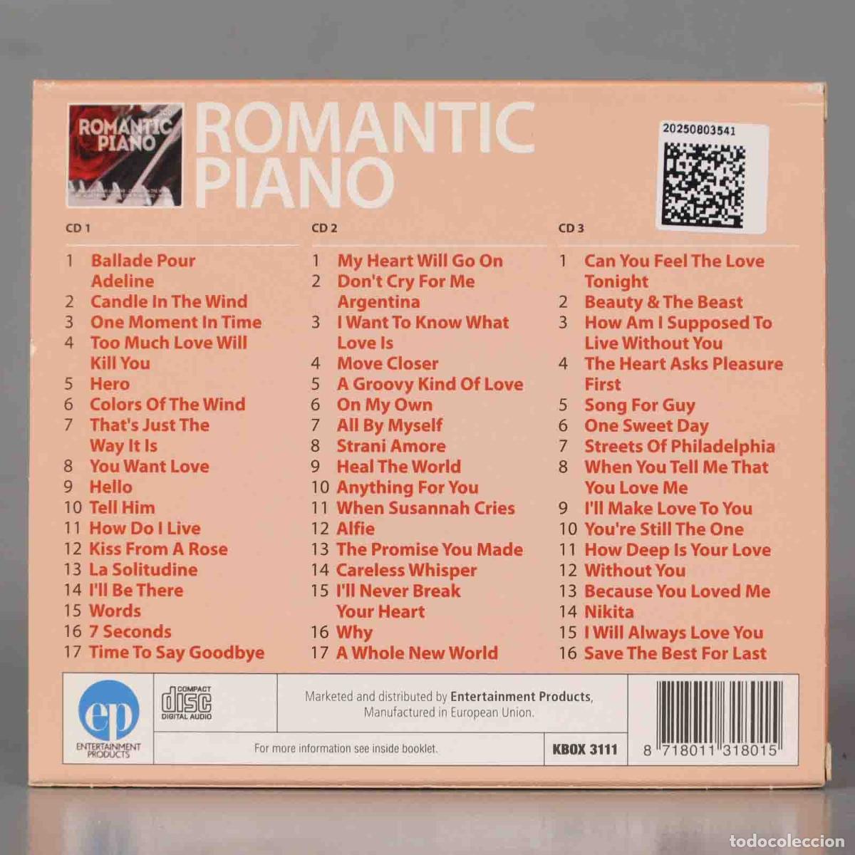 CDs de m&uacute;sica: CD. ROMANTIC PIANO. VARIOS - Foto 2