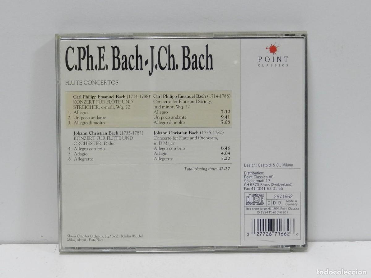 CDs de m&uacute;sica: DISCO CD. C.Ph.E. Bach - J.Ch. Bach &ndash; Flute Concertos. COMPACT DISC. - Foto 2