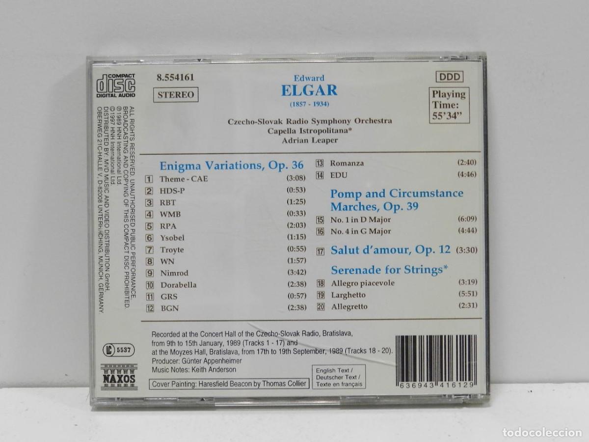CDs de m&uacute;sica: DISCO CD. Elgar &ndash; Enigma Variations / Pomp and Circumstance Marches. COMPACT DISC. - Foto 2