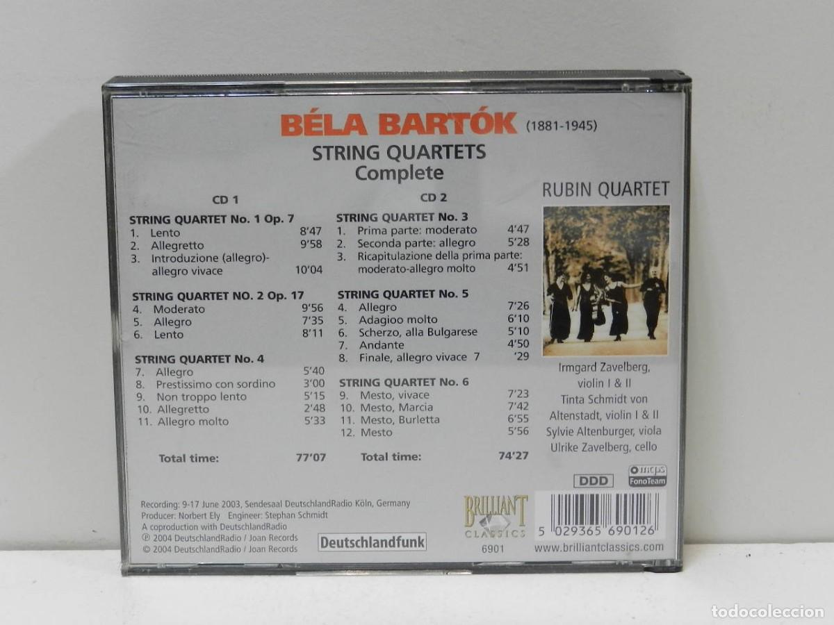 CDs de m&uacute;sica: DISCO 2 X CD. Bart&oacute;k, Rubin Quartet &ndash; String Quartets. COMPACT DISC. - Foto 2
