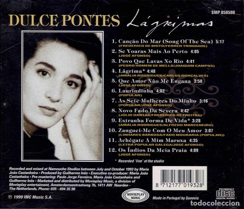CDs de m&uacute;sica: Dulce Pontes - L&aacute;grimas. CD - Foto 2
