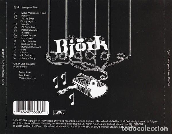 CDs de m&uacute;sica: Bj&ouml;rk &ndash; Homogenic Live - Foto 2