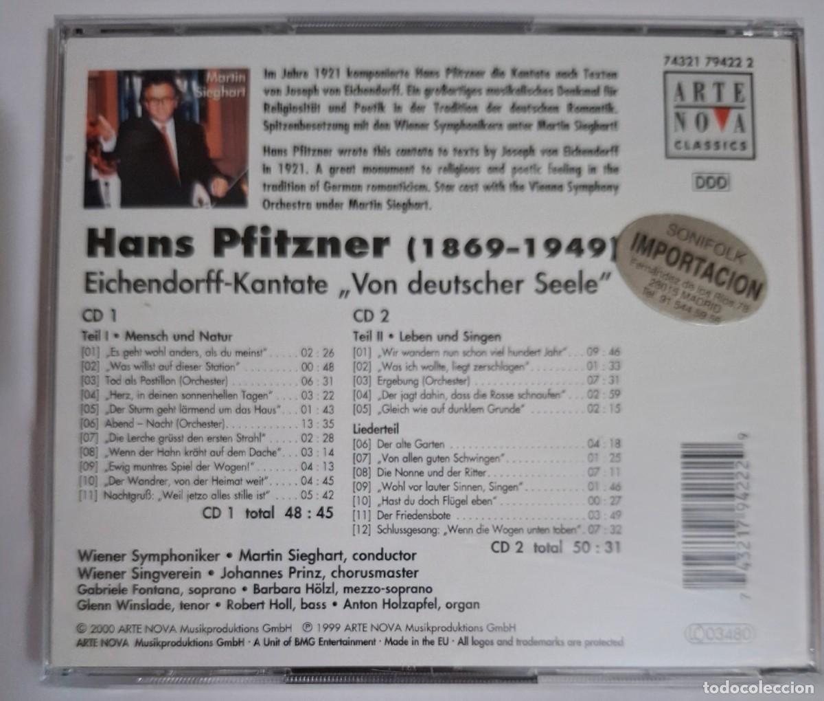 CDs de m&uacute;sica: HANS PFITZNER: EICHENDORFF-KANTATE &rdquo;VON DEUTSCHER SEELE&rdquo; / LIEDERTEIL - Foto 2