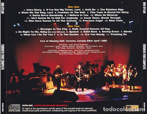 CDs de m&uacute;sica: 2 CDs Bob DYLAN - Live in Toronto 1980 - Foto 2