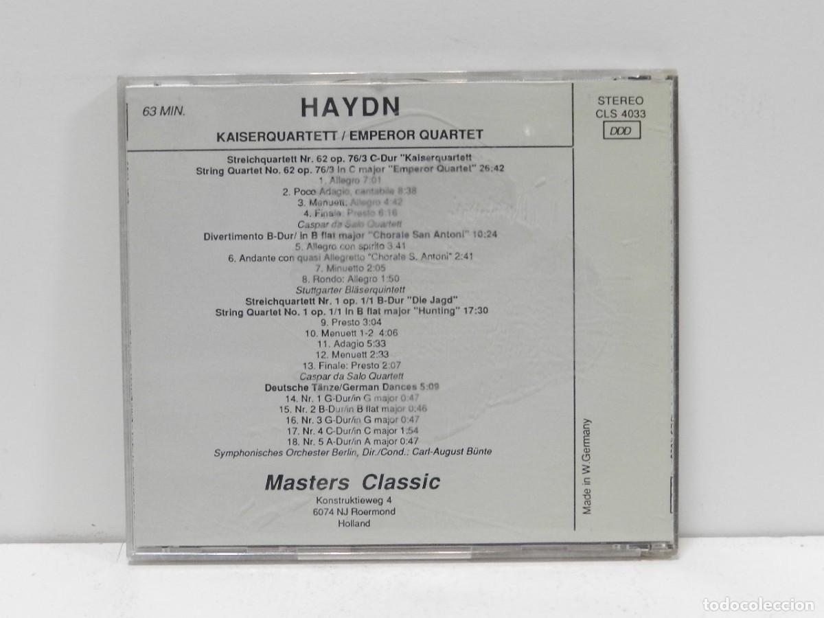 CDs de m&uacute;sica: DISCO CD. Haydn &ndash; Emperor Quartet - Masters Classic. COMPACT DISC. - Foto 2