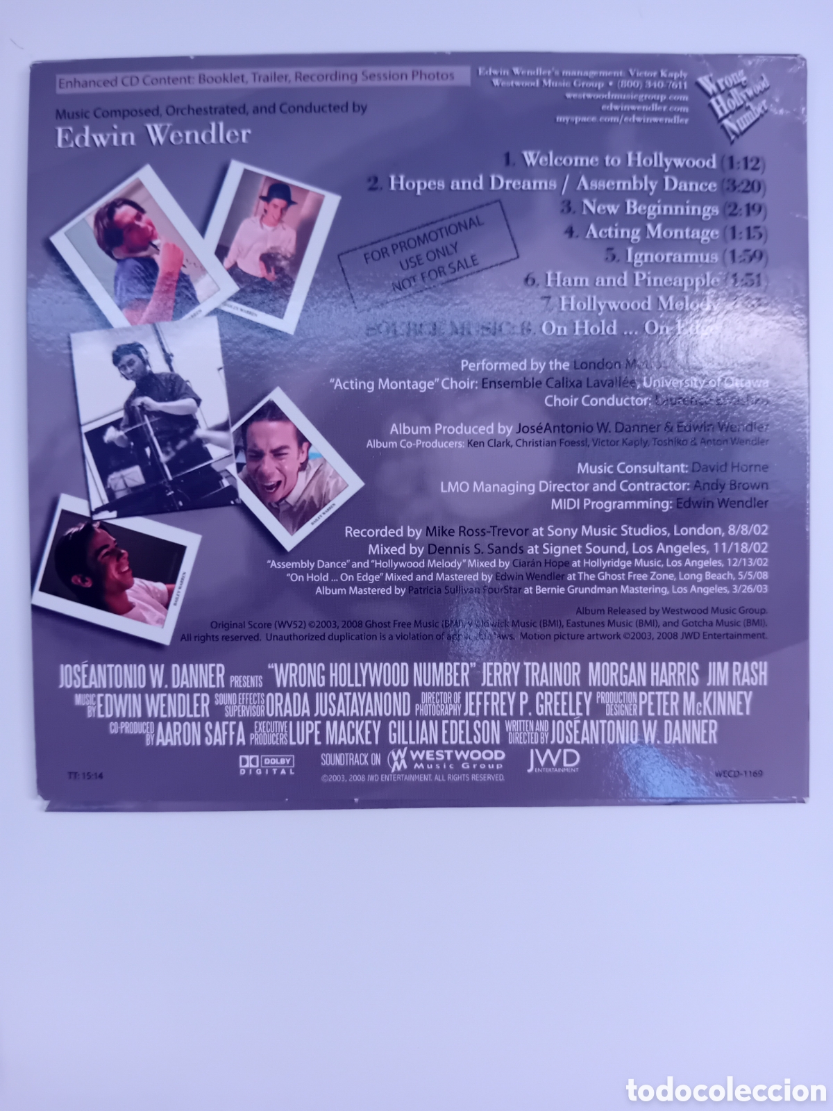 CDs de m&uacute;sica: WRONG HOLLYWOOD NUMBER. Original Soundtrack. 2008. CD. - Foto 2