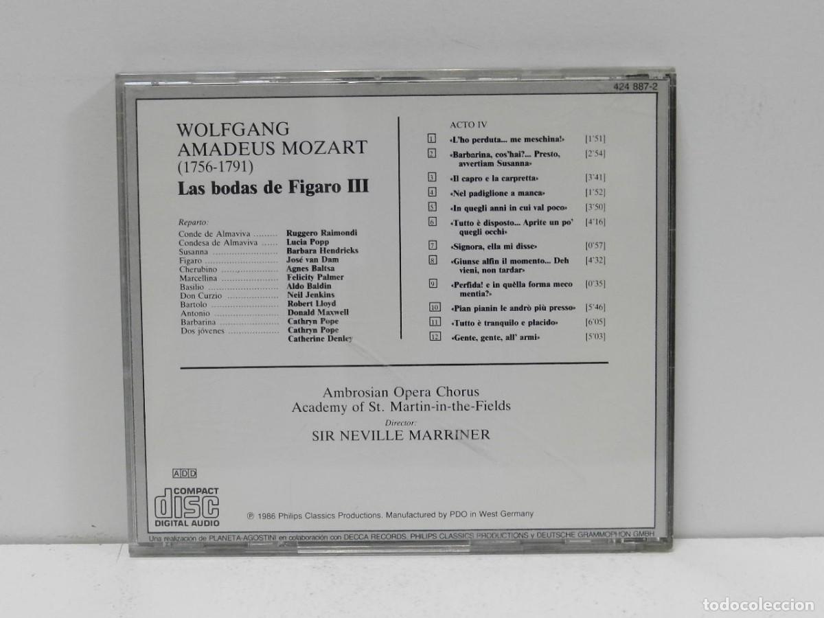 CDs de m&uacute;sica: DISCO CD. Mozart &ndash; Las Bodas De F&iacute;garo III - La Gran &Oacute;pera. COMPACT DISC. - Foto 2