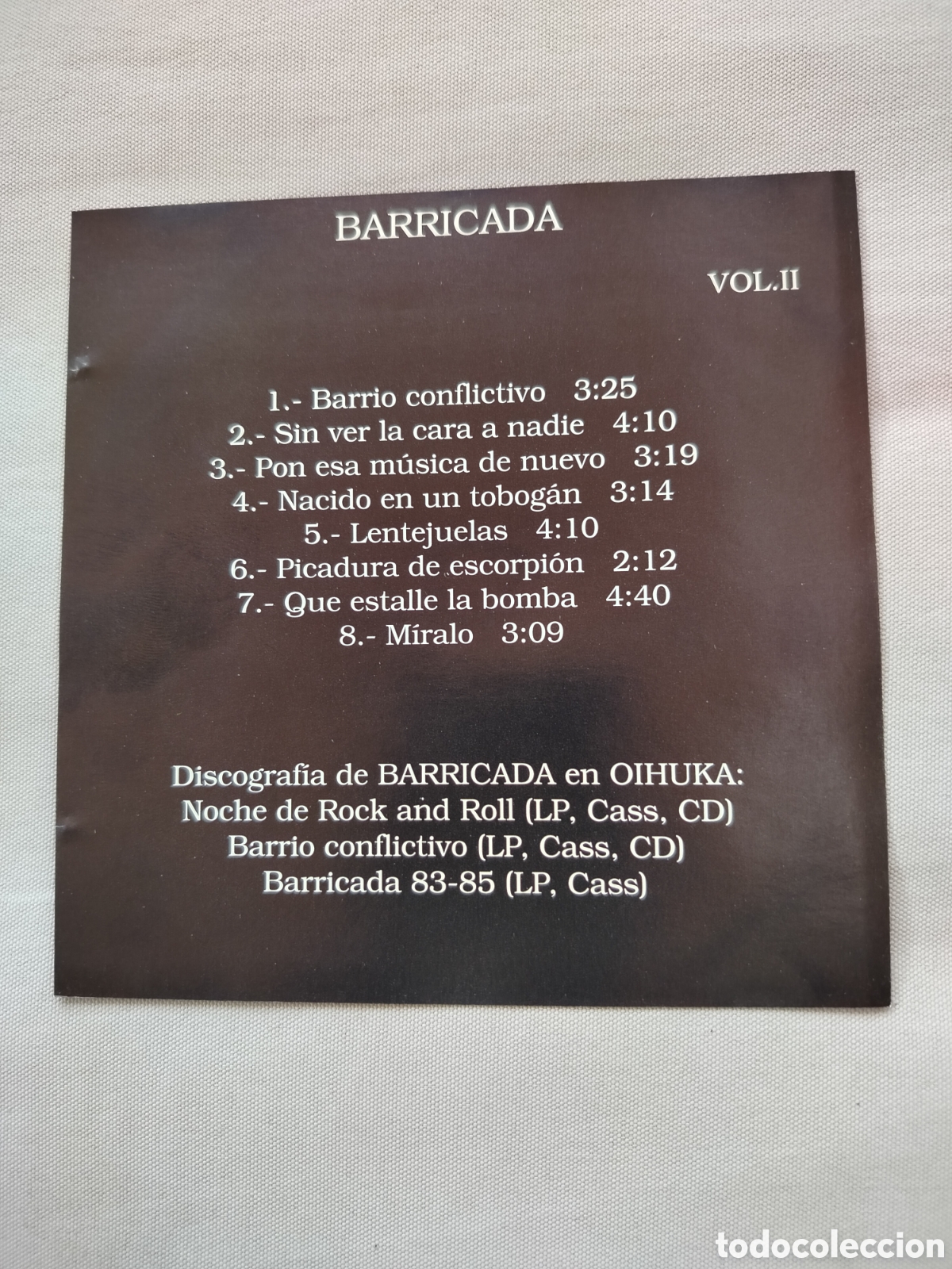 CDs de m&uacute;sica: Barricada CD Vol.II 1998 - Foto 2