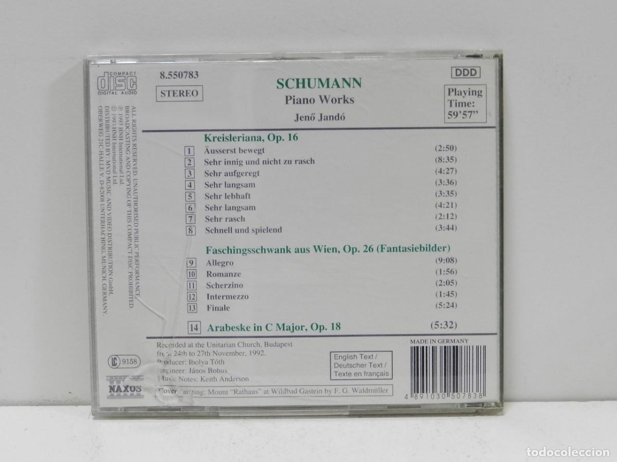 CDs de m&uacute;sica: DISCO CD. Schumann &ndash; Piano Works. COMPACT DISC. - Foto 2