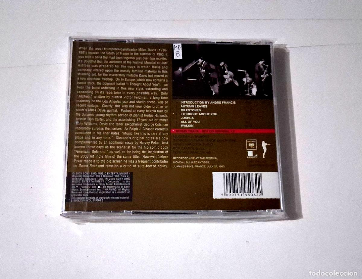 CDs de m&uacute;sica: MILES DAVIS &rdquo;IN EUROPE&rdquo; CD 7 TRACKS - Foto 2
