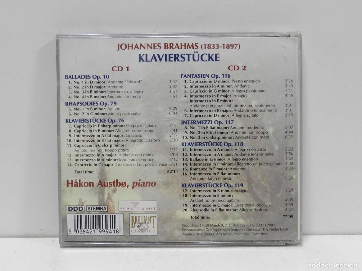 CDs de m&uacute;sica: DISCO 2 X CD. Brahms - H&aring;kon Austb&oslash; &ndash; Klavierst&uuml;cke. COMPACT DISC. - Foto 2