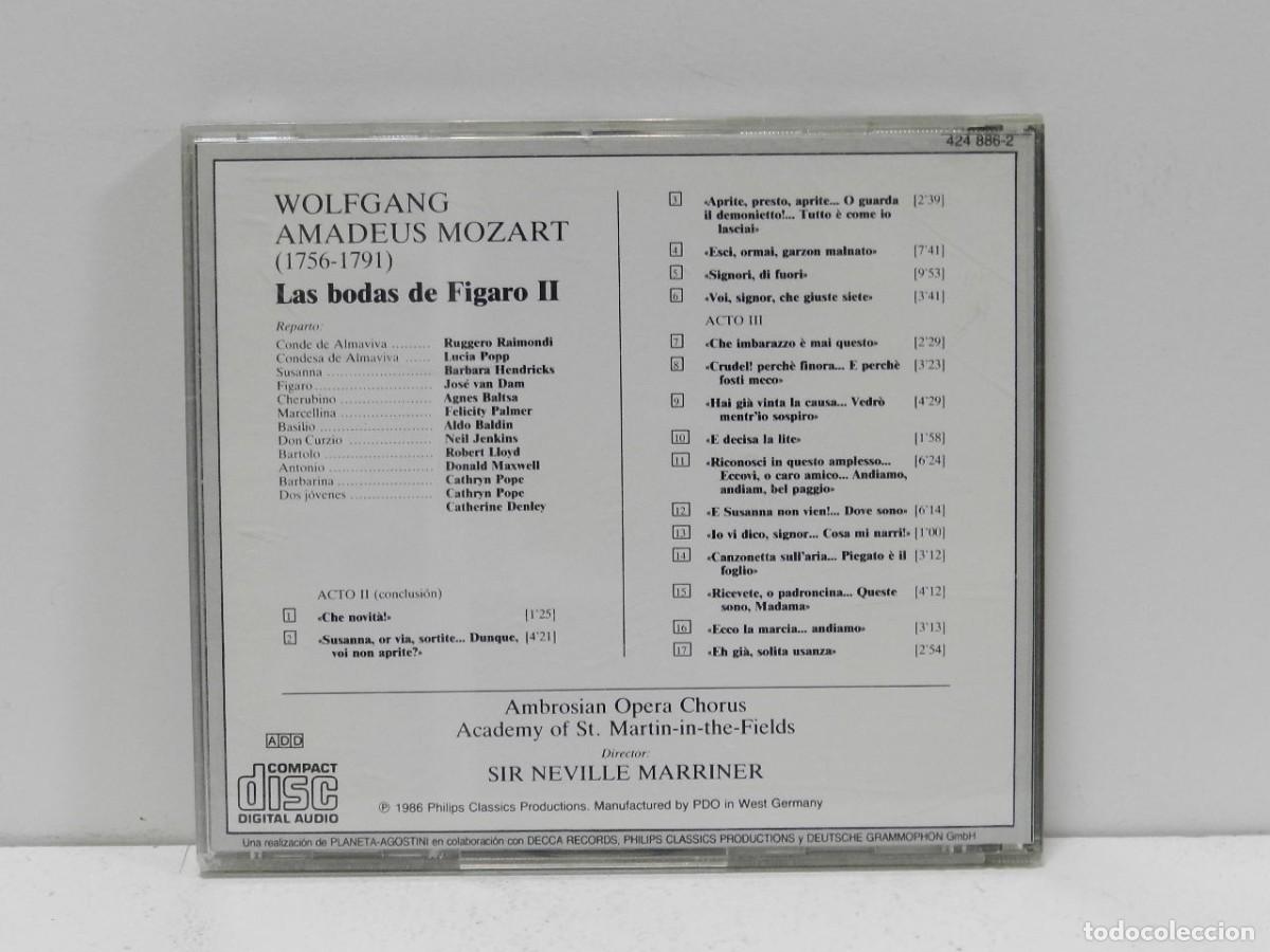 CDs de m&uacute;sica: DISCO CD. Mozart &ndash; Las Bodas De F&iacute;garo II - La Gran &Oacute;pera. COMPACT DISC. - Foto 2