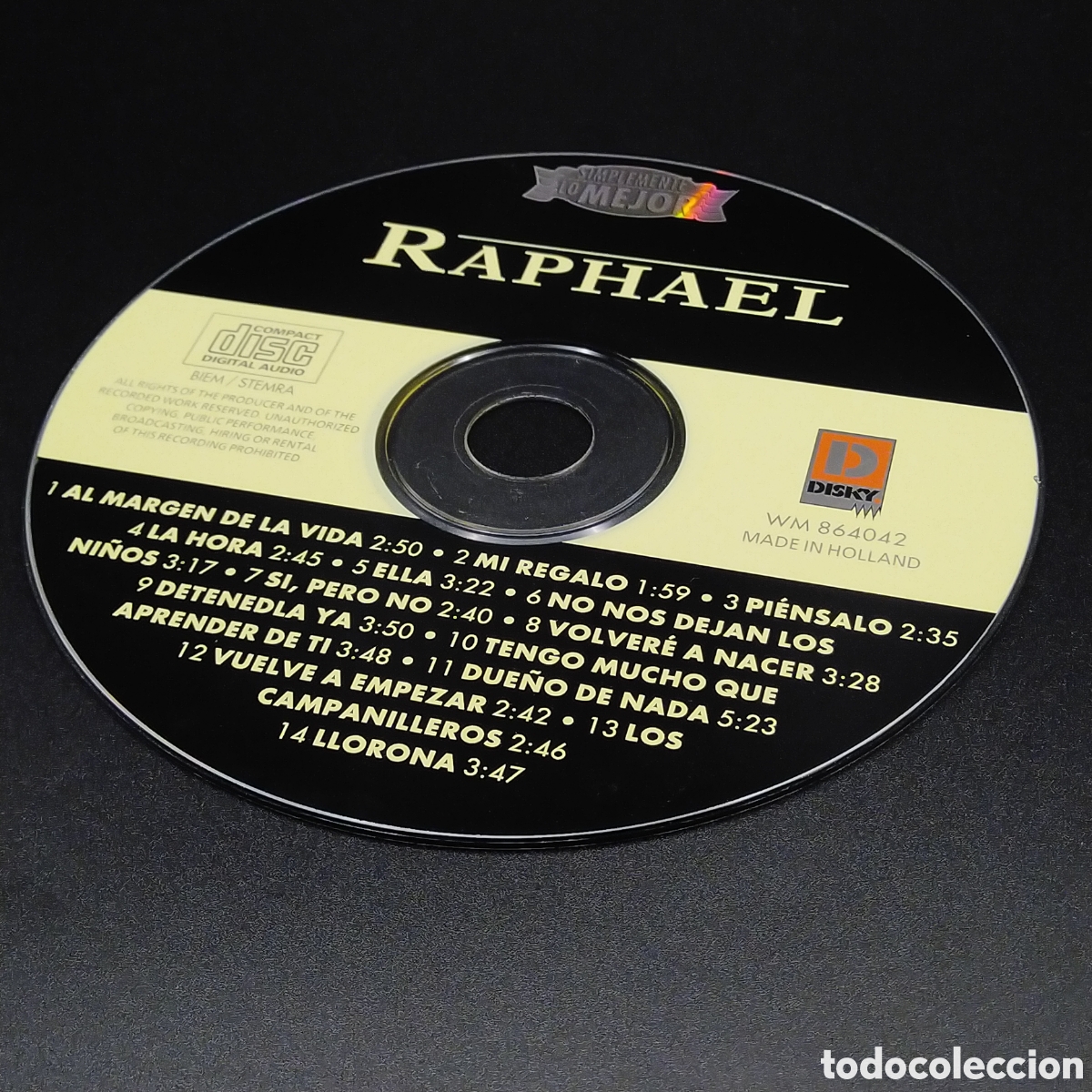 CDs de m&uacute;sica: RAPHAEL - SIMPLEMENTE LO MEJOR - CD - 1996 - DISCO VERIFICADO - Foto 6
