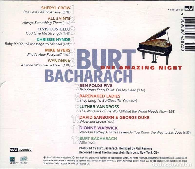 CDs de m&uacute;sica: Burt Bacharach - One Amazing Night. CD - Foto 2