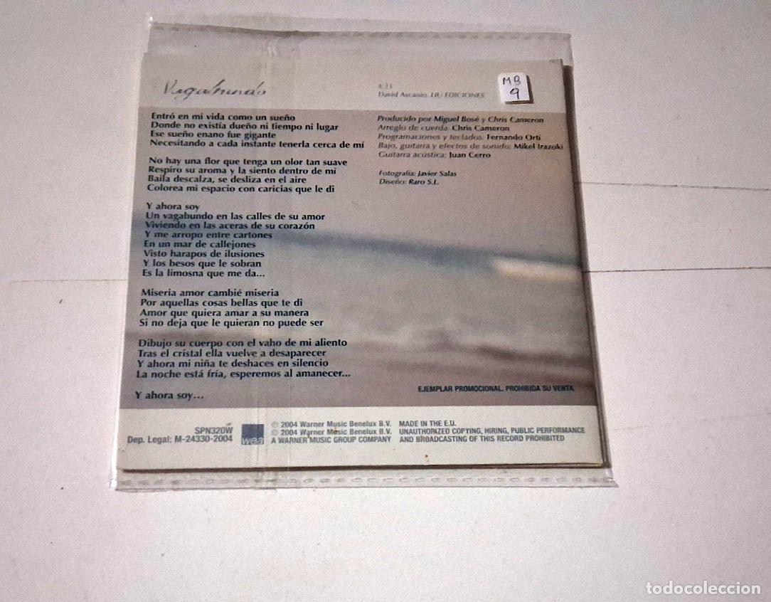 CDs de m&uacute;sica: MIGUEL BOSE &rdquo;VAGABUNDO&rdquo; CD SINGLE 1 TRACKS - Foto 2
