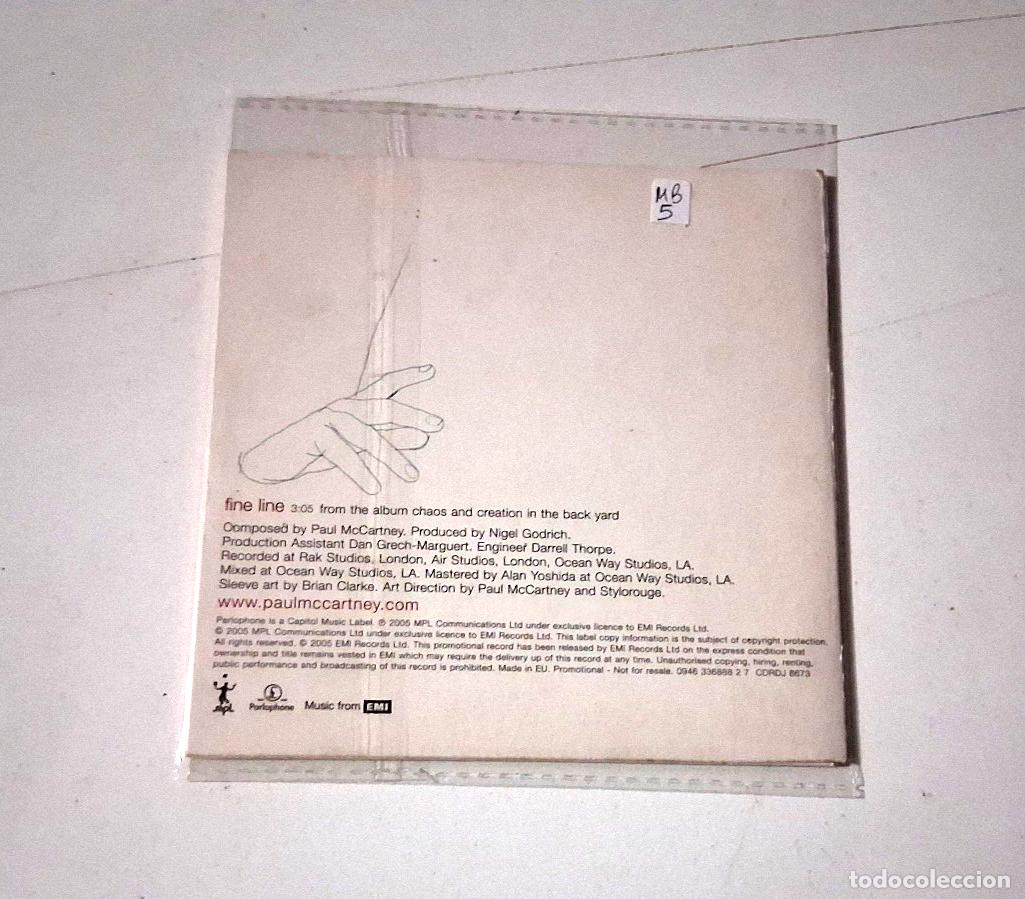 CDs de m&uacute;sica: PAUL McCARTNEY &rdquo;FINE LINE&rdquo; CD SINGLE 1 TRACKS - Foto 2
