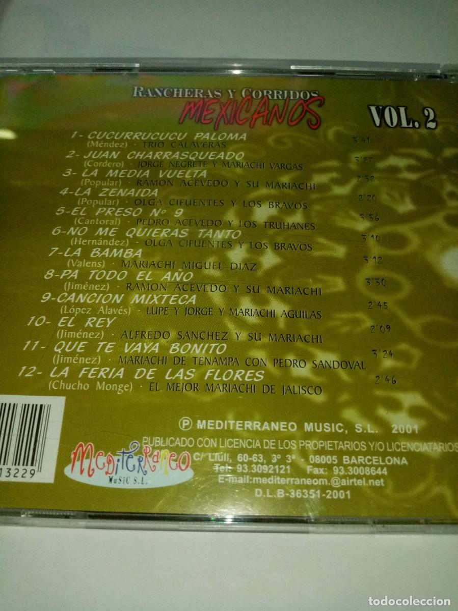 CDs de m&uacute;sica: RANCHERAS Y CORRIDOS MEXICANOS. VOL.1 Y 2. C6CD - Foto 2