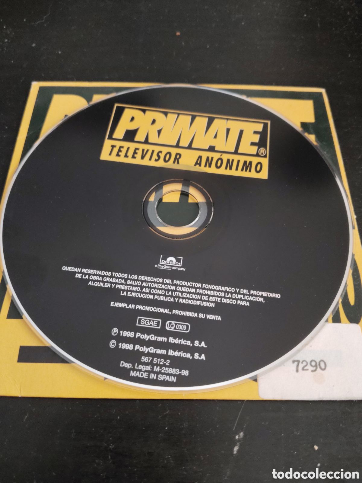 CDs de m&uacute;sica: Primate &ndash;&nbsp;Televisor Anonimo. Cd single promo 1998 Espa&ntilde;a - Foto 3