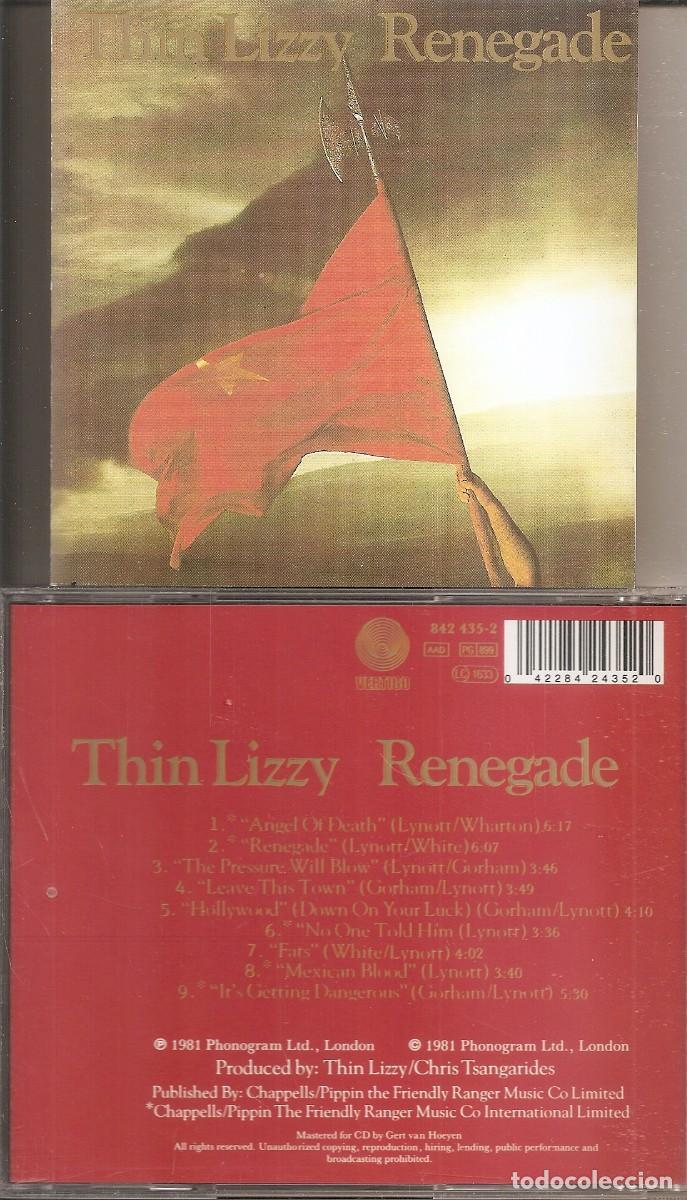 CDs de m&uacute;sica: THIN LIZZY - RENEGADE (CD, VERTIGO RECORDS 1981) - Foto 1