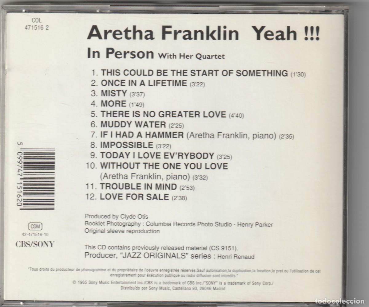 CDs de m&uacute;sica: ARETHA FRANKLIN - YEAH!!! (CD CBS/SONY) - Foto 2