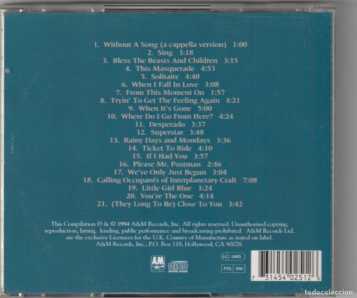 CDs de m&uacute;sica: CARPENTERS - INTERPRETATIONS (CD A&M 1994) REMASTERED - Foto 2
