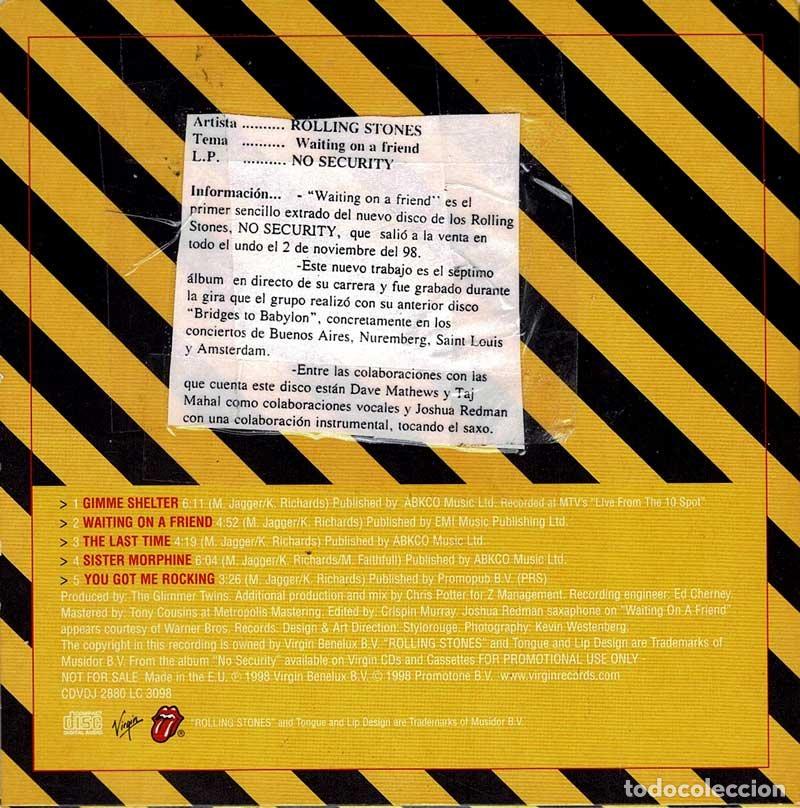 CDs de m&uacute;sica: Rolling Stones - No Security. CD Album Sampler - Foto 2