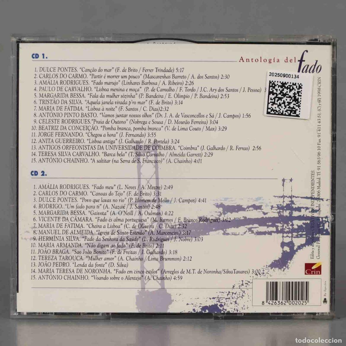 CDs de m&uacute;sica: 2 CD. Various &ndash; Antologia Del Fado: El Canto De La Cliudad Blanca - Foto 2