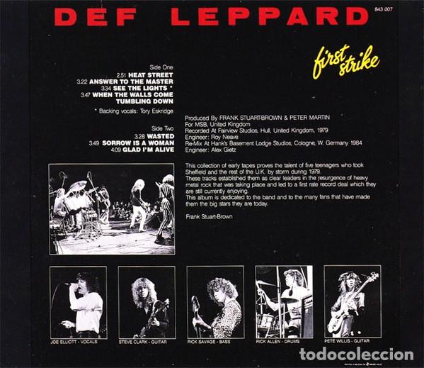 CDs de m&uacute;sica: CD DEF LEPPARD - First Strike - Demos - Foto 2